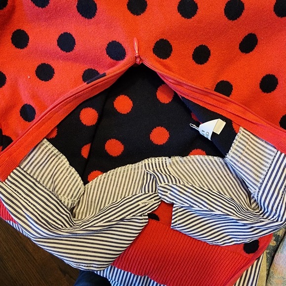 Crown & Ivy Red Sweater Built in Button Shirt underneath womens XS - Picture 5 of 8